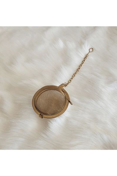 LOVYCO Gold Stainless Steel Herbal Tea Brewing Strainer Ball Tea Strainer 1 Pcs