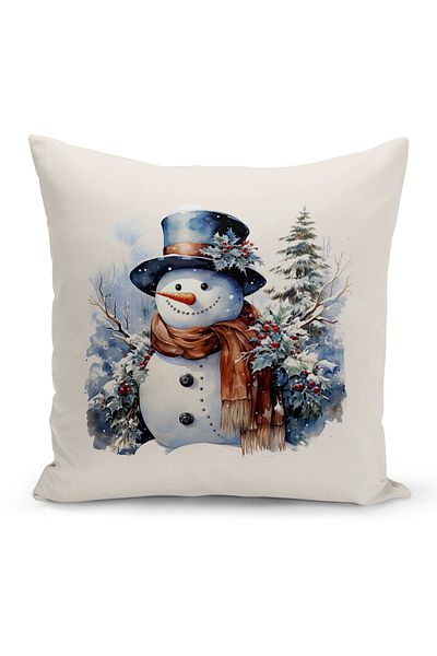 Bertille Home New Year Series Double Sided Digital Printed Throw Pillow Case (Christmas Christmas Cushion Cover)
