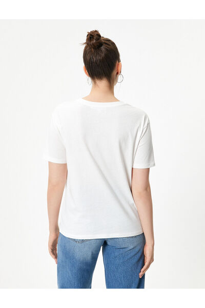 Koton Teddy Bear Printed T-Shirt Comfortable Fit Cotton Short Sleeve Crew Neck