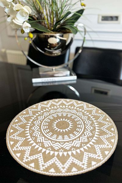 SepetçiBaba Set of 6 Ethnic Pattern Linen Placemat