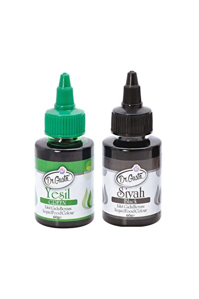 Dr. Gusto 60 Gr 2 Li Yeşil-siyah Su Bazlı Likit Sıvı Gıda Boyası 2 Adet