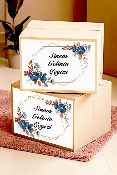 DicleXStore Çeyiz Bohça Bavul Koli Etiketi Gelin 10 Adet A4 Baskılı Etiket Sticker