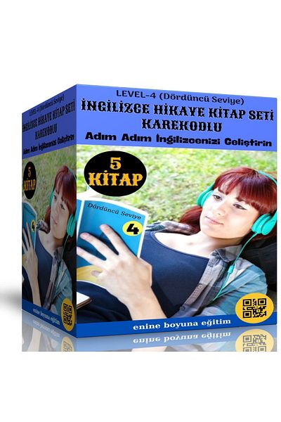Enine Boyuna Eğitim مجموعة القصص الإنجليزية المستوى 4 (5 كتب مع رمز QR)