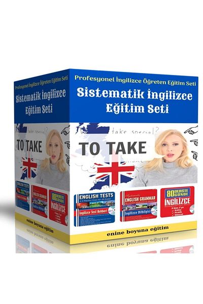 Enine Boyuna Eğitim مجموعة تدريب اللغة الإنجليزية المنهجية (3 كتب فائقة الجودة)
