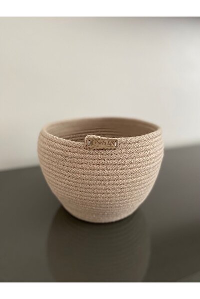 Parla Life Hasır Kordon İp Çok Amaçlı Sepet / Saksılık / Organizer 16x20 cm