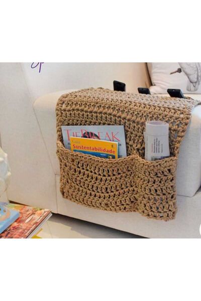Yoran Büfe Hediyelik Koltuk Kenarı Kumanda Kılıfı Kumandalık Örgü Kumandalık 70 cm Portatif Yan Sehpa