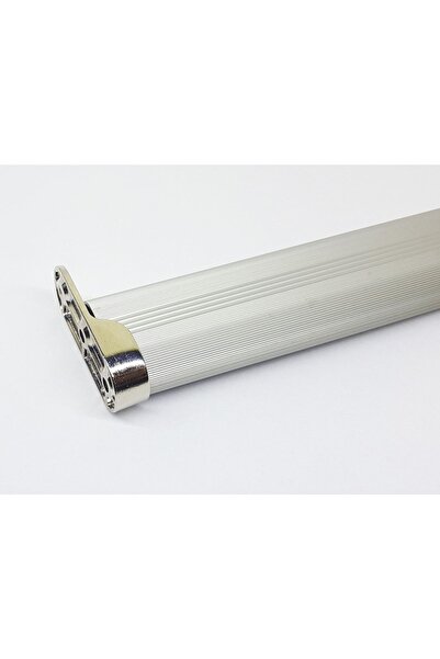 Şahin Gardırop Elbise Askı Borusu Alüminyum Dolap Borusu Oval 1 Adet 60 Cm Ve 2 Adet Boru Başlığı