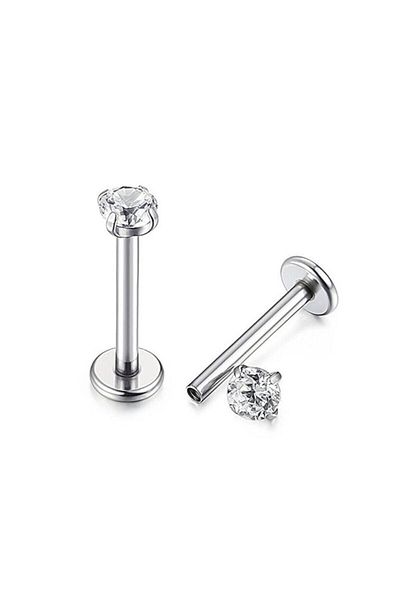 AyçaSilver Surgical Steel Stone Piercing Ear-cartilage-tragus 8 Mm