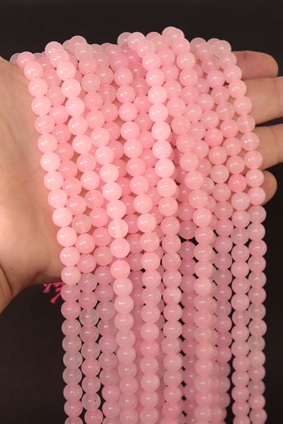 CessNova 8mm Pink Quartz String - Certified Natural Stone (1 Piece)