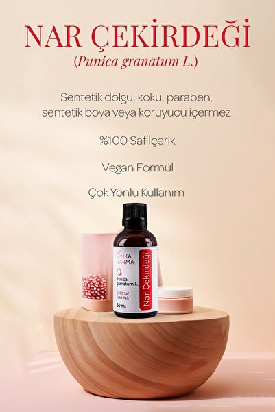 OnkaFarma Onka Farma - 100% Pure Pomegranate Seed Oil, Cold Pressed, 50 ml