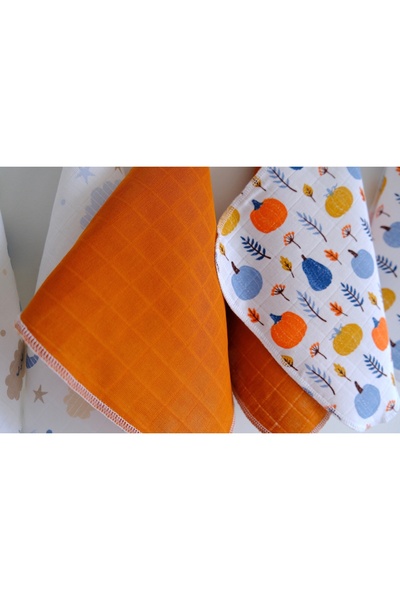 runbaby 10 Adet Run Baby Müslin Kumaş Bebek Ağız Mendili & Ter Bezi – Kombin4