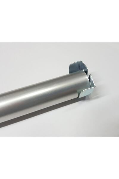 Şahin Gardırop Askı Borusu Yuvarlak 1 Adet 40 Cm Alüminyum Dolap Borusu 2 Adet Boru Başlığı