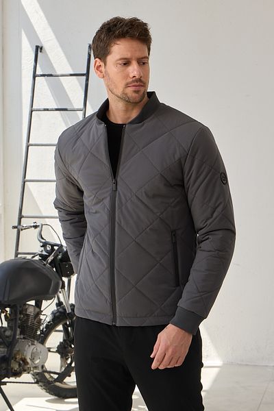 Danger Μπουφάν Anthracite Ανδρικό γιακά Bomber