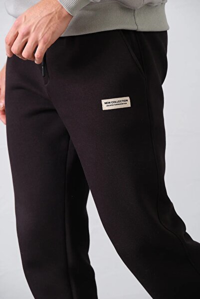 aziso Ανδρικό Φούτερ 3 Κλωστών - Μαύρο Υφάσματα