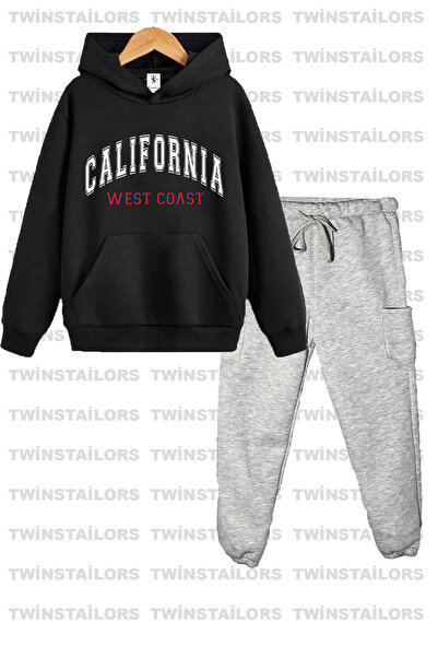 twins tailors طقم بدلة رياضية للأطفال للجنسين بطبعات كالفورنيا