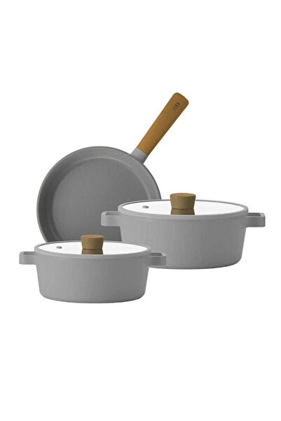 NEOFLAM طقم قدور ومقالي فيكا رمادي 5 قطع D-neogs5