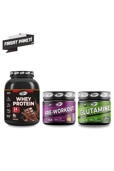 Conlast 2000gr Whey Protein - Chocolate, pre-workout 300gr Glutamine