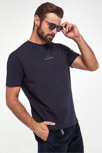 PAUL&SHARK Ανδρικό μπλουζάκι Navy Blue Regular Fit Cotton - 14311646 -50Ε