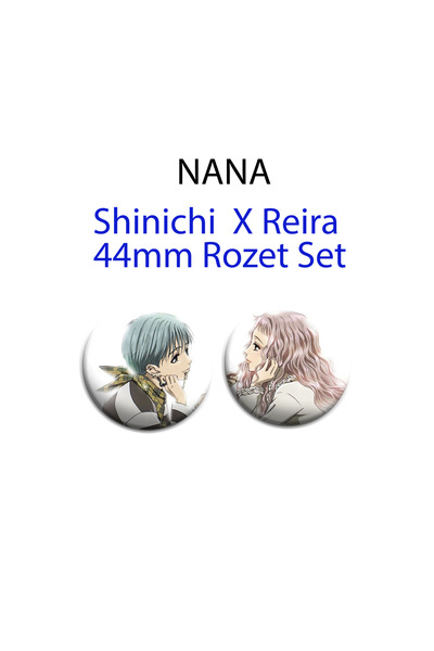 Akumastik Nana Shinichi ve Reira 2 adet 44mm buton rozet - Anime Rozet - Çant...