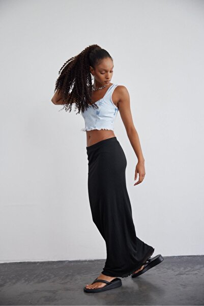 South Coast Siyah Maksi Etek