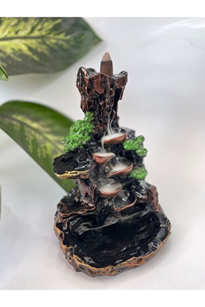 Dizayn Ağaçlı Model Geri Akış Tütsülük (siyah&bakır) 21 Cm