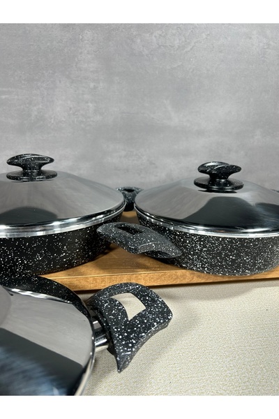 BENA LİFE 3-piece Omelet Set with Steel Cover - 20-22-24 Cm