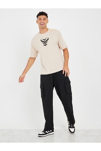 Styli Front Graphic Crew Neck Oversized T-Shirt