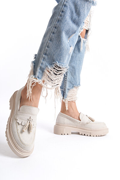 Shu Mhu Kadın Kalın Taban Loafer Makosen (KOLEJ) Günlük Ve Klasik Iş Ayakkabısı