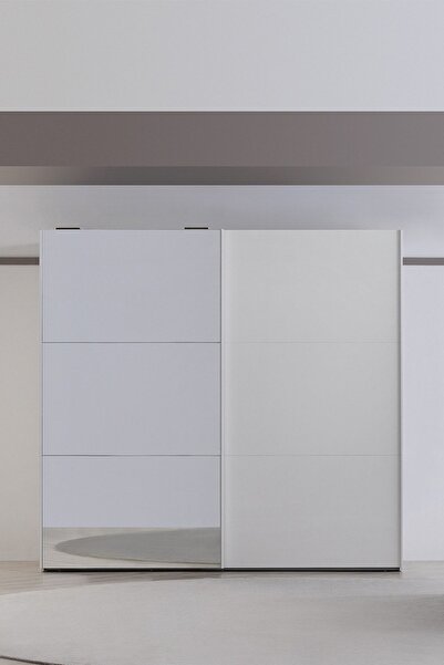 Enza Home Legato Sürgü Kapaklı Gardırop, 233 cm - Beyaz