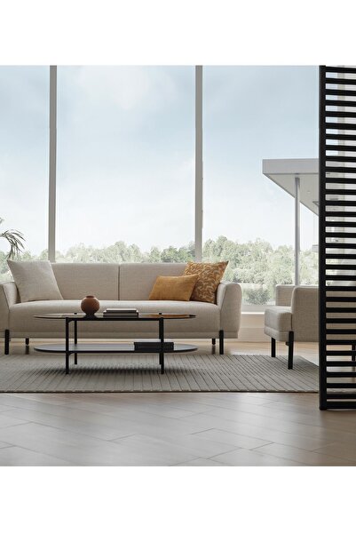 Enza Home Terra Koltuk Takımı, Keten Dokulu - Beyaz