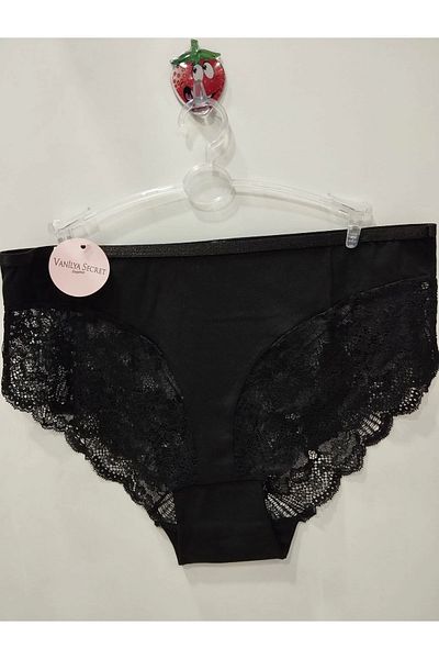 Vanilya Secret فانيليا سيكريت سراويل داخلية قطنية كبيرة الحجم من الدانتيل الأسود