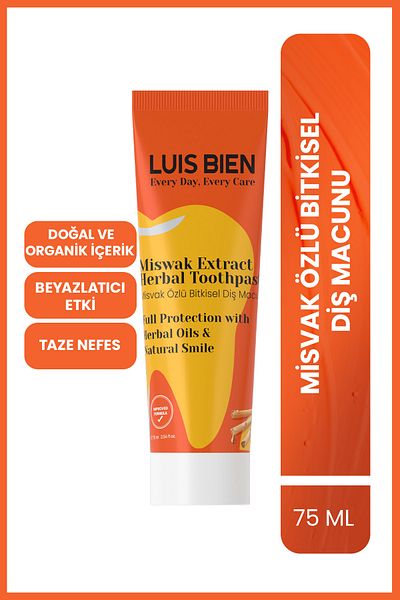 Luis Bien Miswak and Bamboo Toothbrush Set - 50ml Natural and Healthy Teeth Whitening