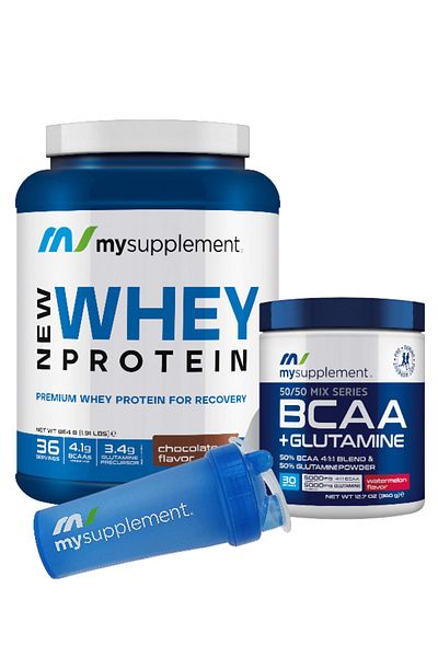 MYSUPPLEMENT New Whey Protein Chocolate 864Gr 36 Serve-Bcaa Glutamine 360Gr Watermelon Bcaa Glutamine
