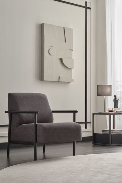 Enza Home Berta Berjer, Keten Dokulu - Antrasit