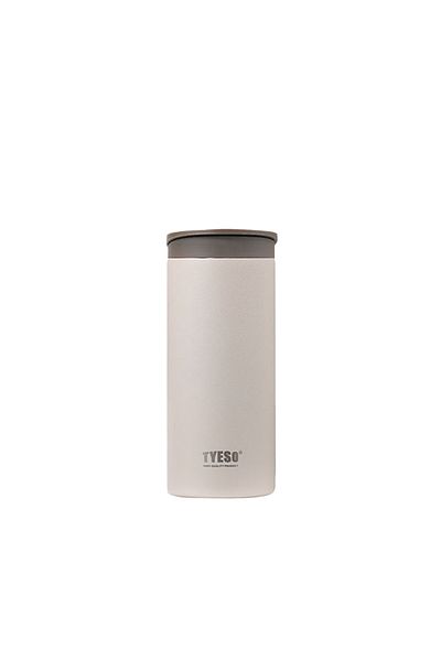 Tyeso White Stainless Steel - Vacuum Flat Thermos with 360ml Handle Carry