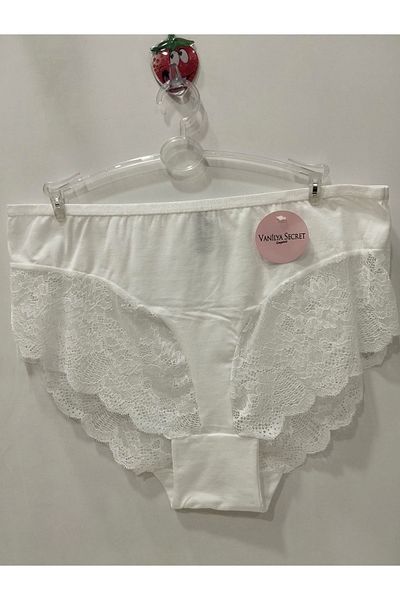 Vanilya Secret VANILLA SECRET Plus Size - Chiloți din bumbac cu dantelă - Ecru