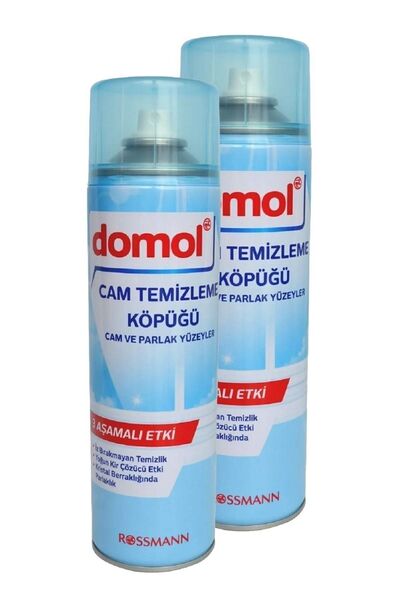 DOMOL Cam Ve Parlak Yüzeyler İçin Cam Temizleme Köpüğü 500 ml (2 Adet)