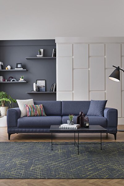 Enza Home Pavia Yataklı Koltuk Takımı (3+1) - Lacivert