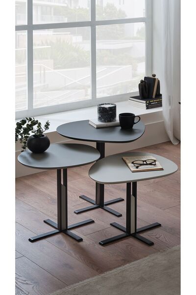 Enza Home Vetrosa 3'lü Zigon Sehpa