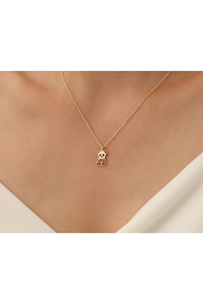 sorti takı aksesuar 925 Ayar Gümüş Minimal Panda Kolye