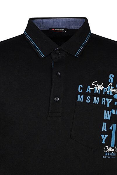 Masimar Τ-shirt Interlock Polo με λαιμόκοψη από χτενισμένο βαμβάκι - 60/1