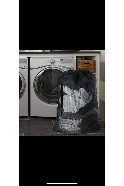 Malzek 60x80 Cm Luxury Black Curtain and Laundry Net - 1 Piece (BATTAL SIZE)