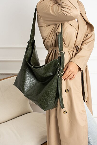 HONEY BAG Melo Model a Quality Khaki Women's Shoulder and Shoulder Bag