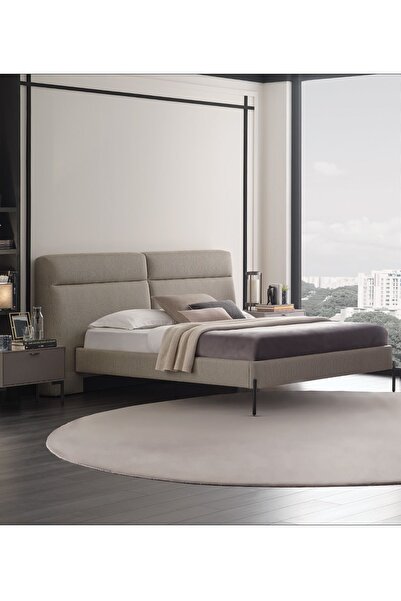 Enza Home Berta Başlıklı Karyola 2'li Set - Bej