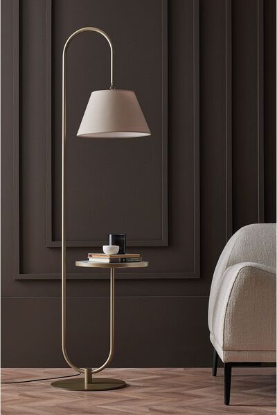 Enza Home Epic Sehpalı Metal Lambader - Bej