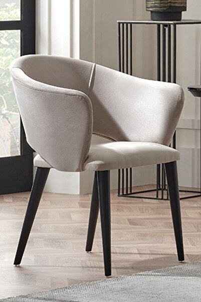 Enza Home Riga Kolçaklı Yemek Odası Sandalyesi - Kum