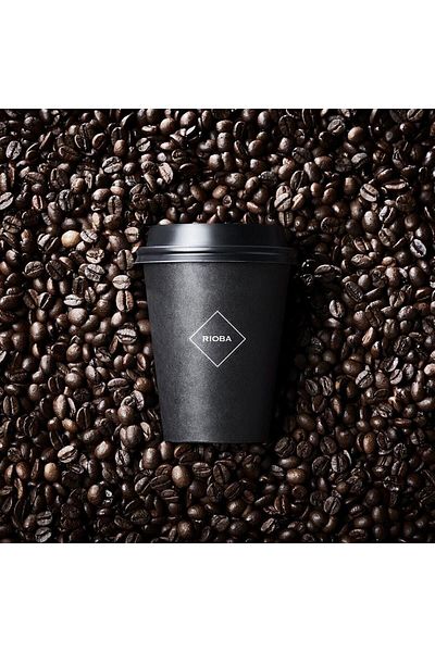Rioba Cardboard Cup Black Coffee Glass 9oz Medium Size