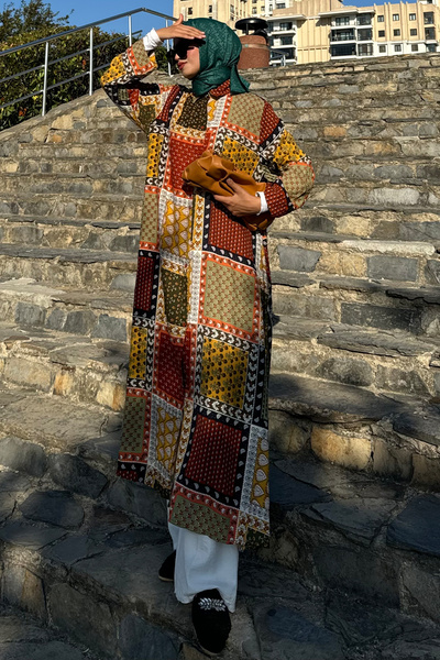 QLAY Γυναικείο καλοκαιρινό μακρύ φόρεμα από 100% βισκόζη - μέγεθος Maxi με τσέπες