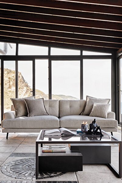 Enza Home Milan 3'lü Koltuk, Buklet - Krem