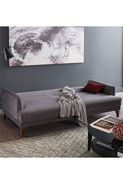 Enza Home Fiore 2'li Yataklı Koltuk, Tay Tüyü - Hardal